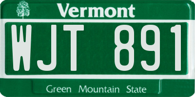 VT license plate WJT891