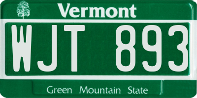 VT license plate WJT893
