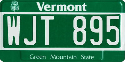 VT license plate WJT895