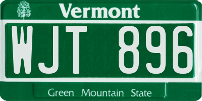 VT license plate WJT896
