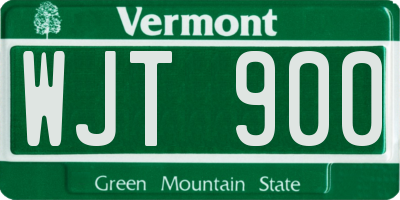 VT license plate WJT900