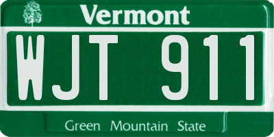 VT license plate WJT911