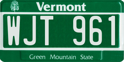 VT license plate WJT961