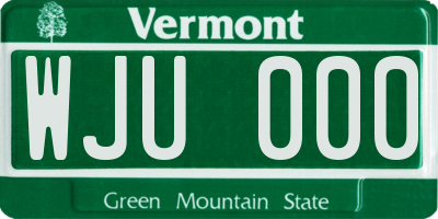 VT license plate WJU000