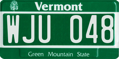 VT license plate WJU048
