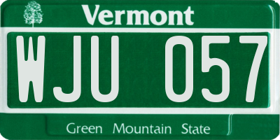 VT license plate WJU057