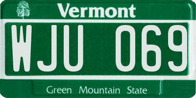 VT license plate WJU069