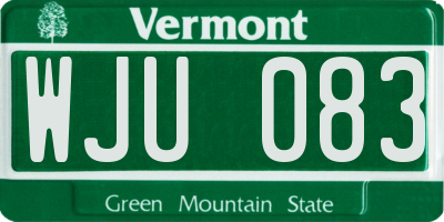 VT license plate WJU083