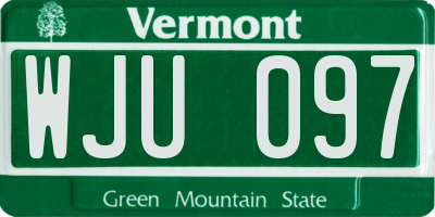 VT license plate WJU097