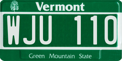 VT license plate WJU110