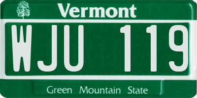 VT license plate WJU119