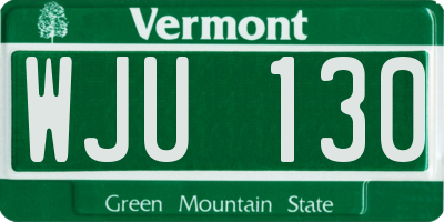 VT license plate WJU130