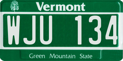 VT license plate WJU134