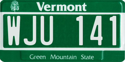 VT license plate WJU141