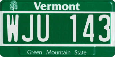 VT license plate WJU143
