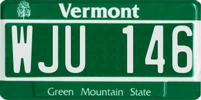VT license plate WJU146