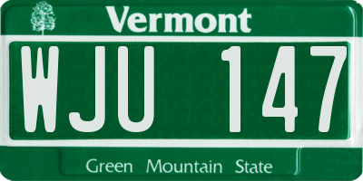 VT license plate WJU147