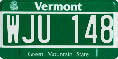 VT license plate WJU148