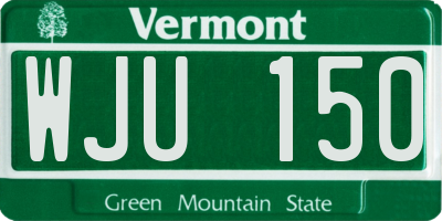 VT license plate WJU150