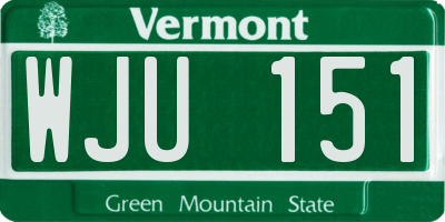 VT license plate WJU151