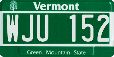 VT license plate WJU152