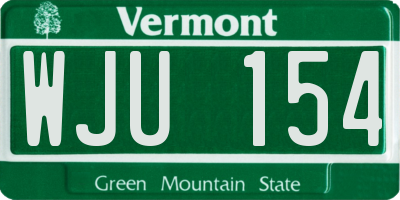 VT license plate WJU154