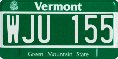 VT license plate WJU155