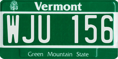 VT license plate WJU156