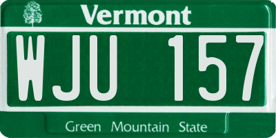 VT license plate WJU157