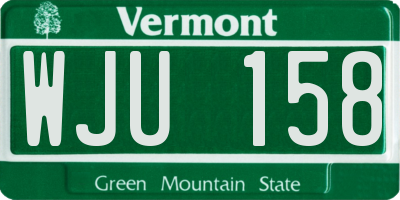 VT license plate WJU158