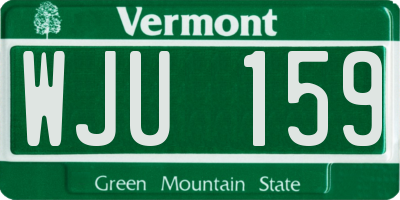 VT license plate WJU159