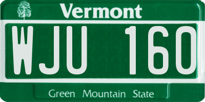 VT license plate WJU160