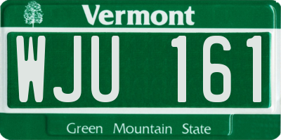 VT license plate WJU161