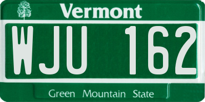 VT license plate WJU162