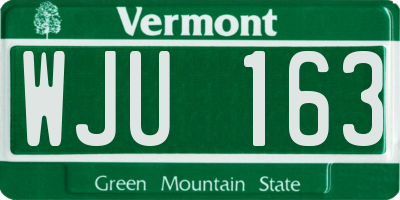 VT license plate WJU163