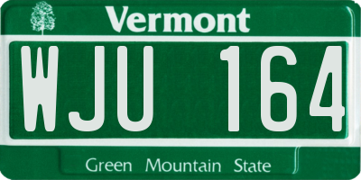 VT license plate WJU164