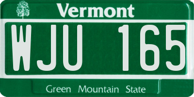 VT license plate WJU165