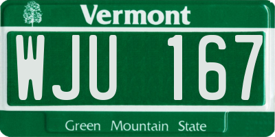 VT license plate WJU167
