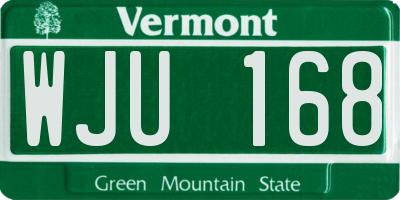 VT license plate WJU168