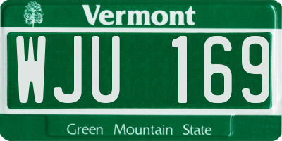 VT license plate WJU169