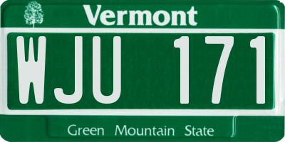 VT license plate WJU171