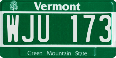 VT license plate WJU173