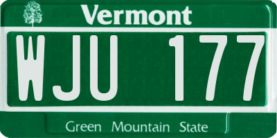 VT license plate WJU177