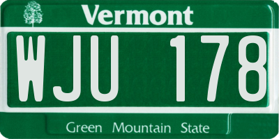 VT license plate WJU178