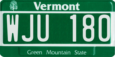 VT license plate WJU180