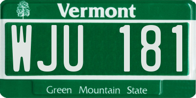 VT license plate WJU181