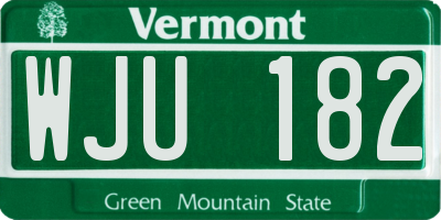 VT license plate WJU182