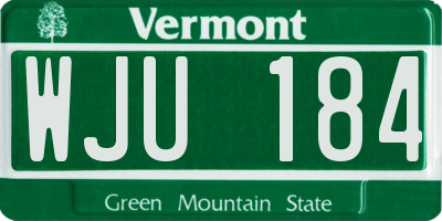 VT license plate WJU184