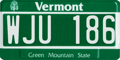 VT license plate WJU186
