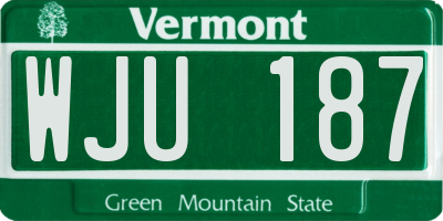 VT license plate WJU187